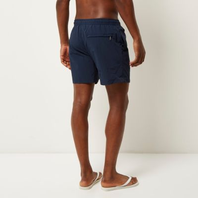 Blue pocket swim shorts